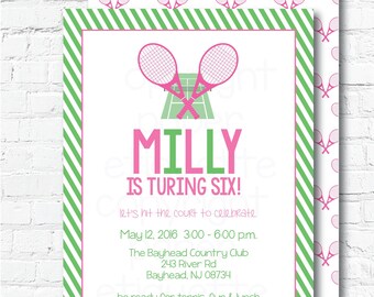 Tennis Invitation Etsy