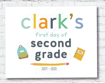 First Day of School Sign, First Day of School, Back to School Sign Printable, First Day Rainbow Letter Sign, Custom 1st Day of School Sign