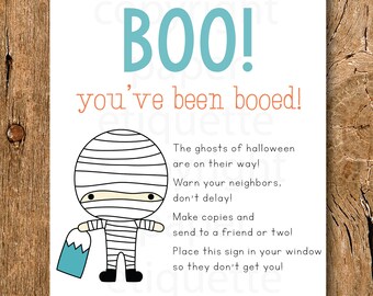 You've Been Booed Sign, Boo Neighbor Sign, Boo Sign,Halloween Booed Sign,Halloween Boo Neighbor Gift Sign, You've Been Booed Printable