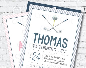 Golf Invitation - Tee Time Golf Birthday Invitations, Golf Birthday Party, Golf Party, Golfing Charity Event,Mini Golf Birthday Invite