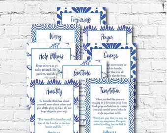 Adult Prayer Cards (20) - Chinoiserie Christian Prayer Cards - Prayer Cards - Bible Verse Cards for Adults - Prayer Birthday or Baptism Gift