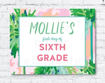 First Day of School Sign, First Day of School, Back to School Sign Printable, First Day Monogram Sign, 1st Day of School Photo Sign