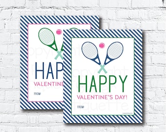 Kid Valentine's Day Cards - Tennis Valentine -Sports Valentine - Tennis Racquet Valentine - Gender Neutral Valentine -Paddle Valentine's Day