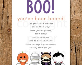 Boo Halloween Sign, You've Been Booed Sign, Boo Neighbor Sign, Boo Sign,Halloween Booed Sign,Halloween Boo Neighbor Gift,You've Been Booed