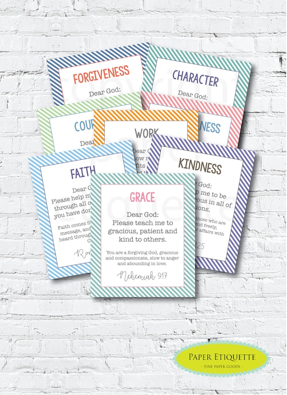 Verses on Grace Prayer Card Verses on Grace Prayer Card