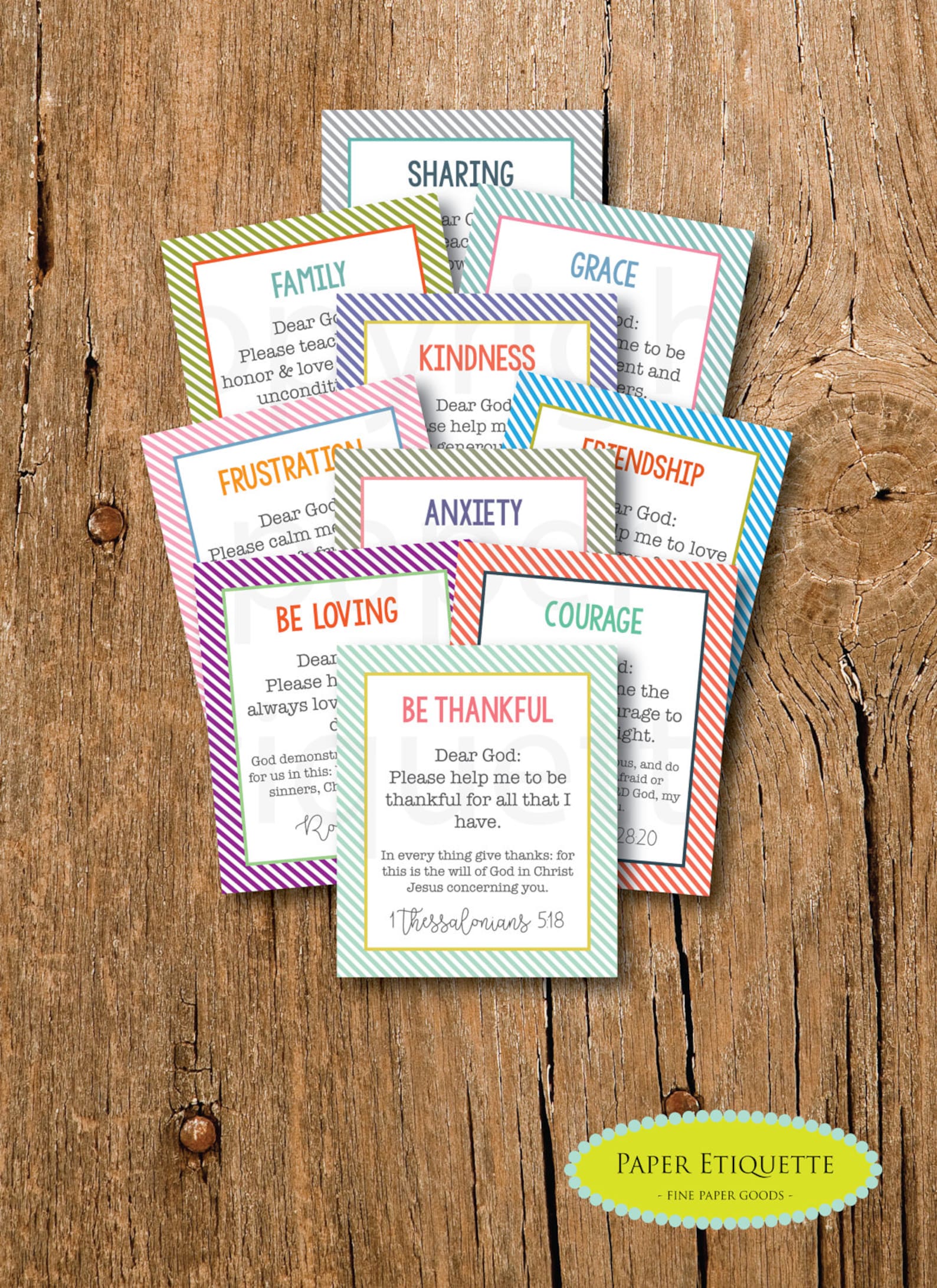 Children's Prayer Cards 40 Christian Prayer Cards for | Etsy