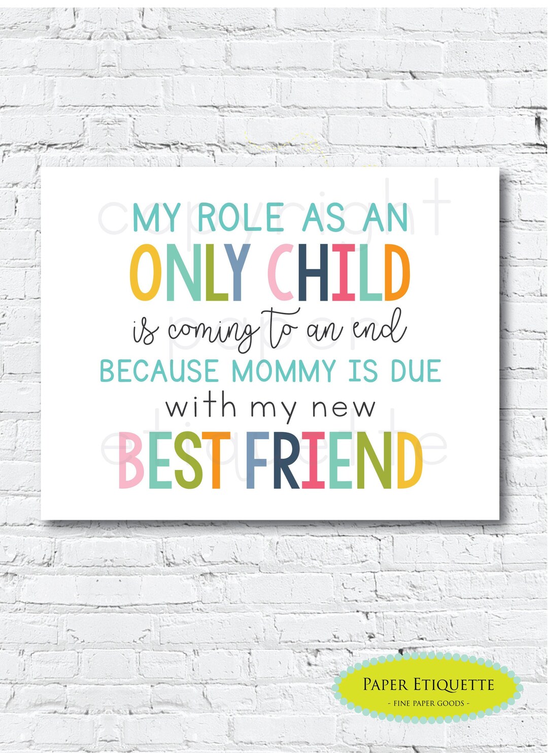 Baby Announcement the Only Child Expiring Sign big Brother or Sister ...