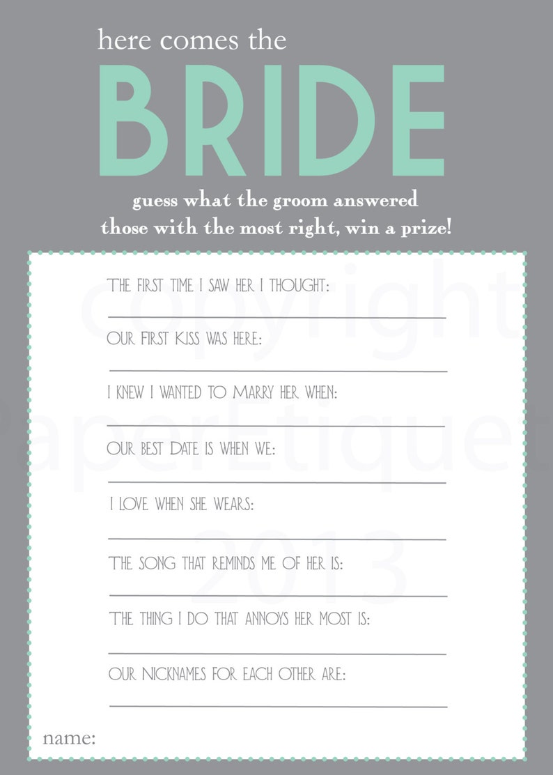 Stag and Doe Party Bride To Be Game Wedding Shower Game INSTANT DOWNLOAD Bridal Shower Game Bachelorette Game Bride Game