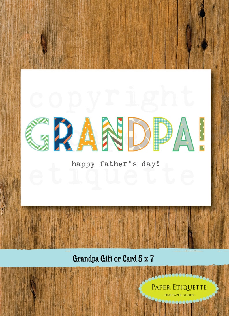 Download Grandpa Father's Day Gift Happy Father's Day Card | Etsy