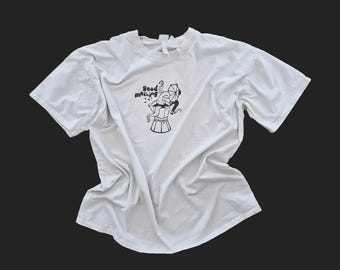 SOLD - Handprinted Good Morning T-shirt