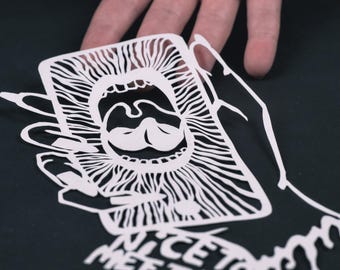 Nice To Meet You (Handmade papercut artwork in frame)