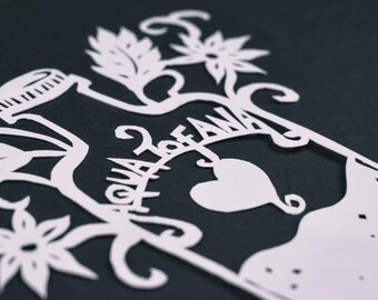 Aqua Tofana (Handmade papercut artwork in frame)