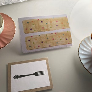 Cake Shop - Handgemachte Geburtstagskarte - Vellum Umschlag - Streusel und Sahne - Bunt, Spaß - Schablonenkunst - Süßes Kawaii Briefpapier