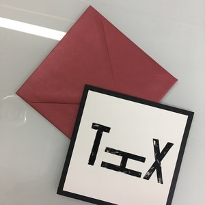 THX - Ręcznie drukowana czarno-biała kartka okolicznościowa ORYGINALNA