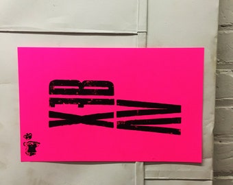 Hand-Printed Art - Neon Typography ORIGINAL (pink) - XFBVV