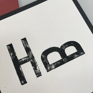 HB - Ręcznie drukowana czarno-biała kartka okolicznościowa ORYGINALNA