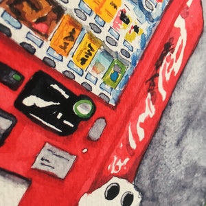 Watercolour Painting - Vending Machine in Japan - Watercolour print -Shin-Okubo, Tokyo 2018 Series - 8x10