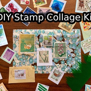 Kit de bricolaje: crea tu propio collage de sellos japoneses. Sellos postales de Japón. Mezcla y combina. ¡Idea de regalo creativa, educativa, artística y divertida!