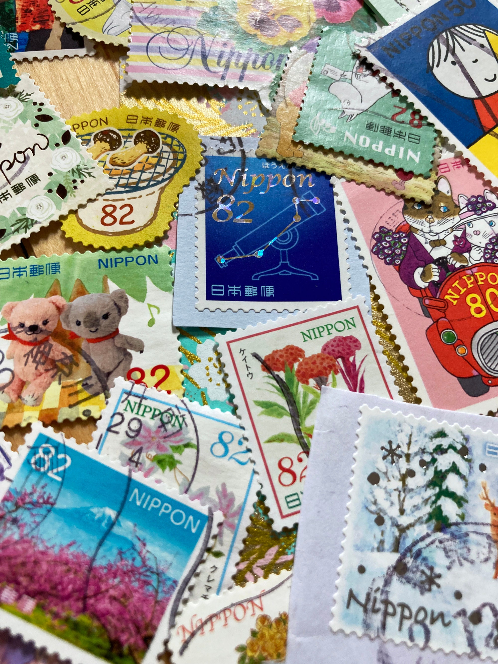 Flowers vintage postage stamps. International stamps. 10 pack. Vintage  postage. Colourful flowers.