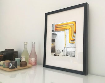 Japan Watercolour Painting - Pipes in Tokyo - Vacation Memories - Art Print - Wall Hanging - Decor - Urban Landscape - Japanese City