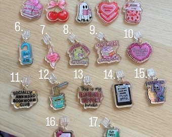 Bookish acylic Dust plug charms /Kindle charms /phone charm/ USB C /  kindle dust plug / dust plug / charm / kindle accessories