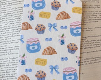Blueberry Breakfast Kindle Insert | Cute Blueberry Jam, Croissant & Muffin Kindle Insert | Kindle Decor |Cozy Cottagecore E-Reader accessory