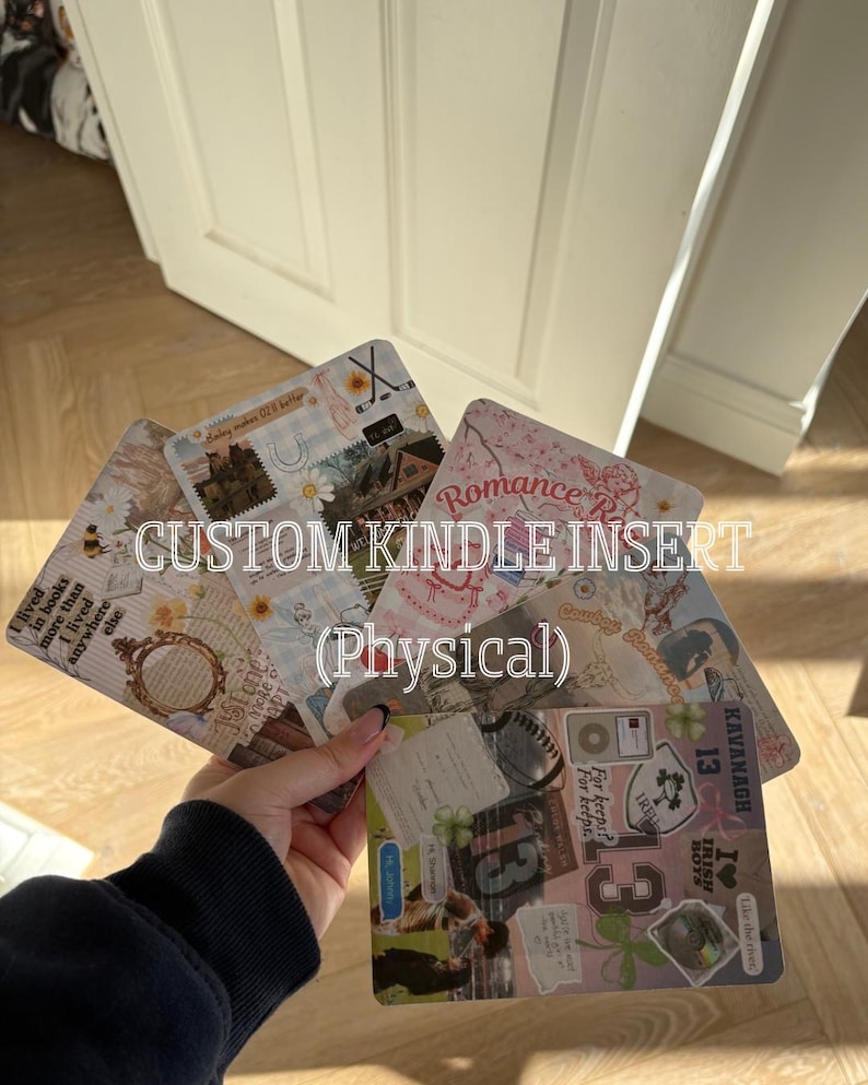 Custom Kindle Insert / book theme / Kindle Insert/ /Kindle Insert (Physical) / Kindle Aesthetic / Clear Case Insert / Kindle Stickers image 1