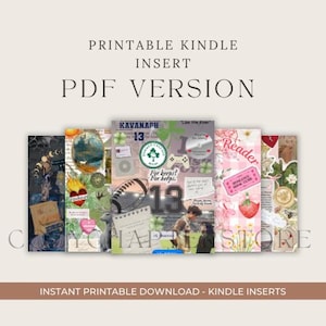 Digital Download Kindle Insert / Kindle Printable / Kindle Aesthetic / Clear Kindle Case / Digital Download