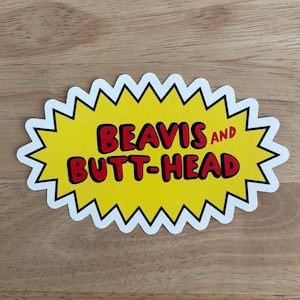 Beavis and Butthead Logo Sticker, 90&#39;s TV, MTV, Waterproof