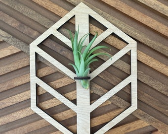 Air Plant Wood Wall decor Geo Modern Office Home Decor Propagation station planter indoor Valentines day Hanging planter Gifts for her