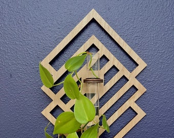 Wood Wall decor / Propagation station / Wall planter indoor / Natural PNW Hanging planter/ Gifts for her/ Gifts for plant lovers Plant Wall