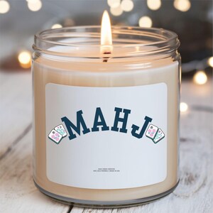 Copia de vela de Mahjong, regalo para jugadores de Mahj, amantes de las fichas, bebidas, noche de chicas para amigas, Bam Crack, reinas de las fichas, mano ganadora de compañeros de trabajo