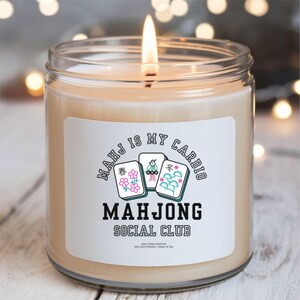 Regalo de vela de Mahjong Mahj en mi Cardio Jugadores, amantes de las fichas, bebidas Noche de chicas para amigos Bam Crack Reinas de las fichas Compañeros de trabajo Mano ganadora