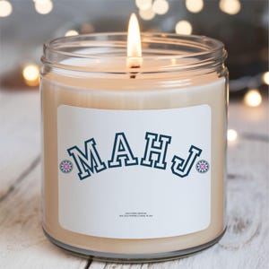 Copia de vela de Mahjong, regalo para jugadores de Mahj, amantes de las fichas, bebidas, noche de chicas para amigas, Bam Crack, reinas de las fichas, mano ganadora de compañeros de trabajo