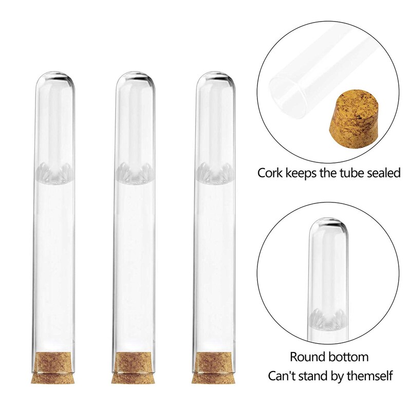 Propagation Glass Test Tubes 20150mm35ml Round Bottom Test Etsy