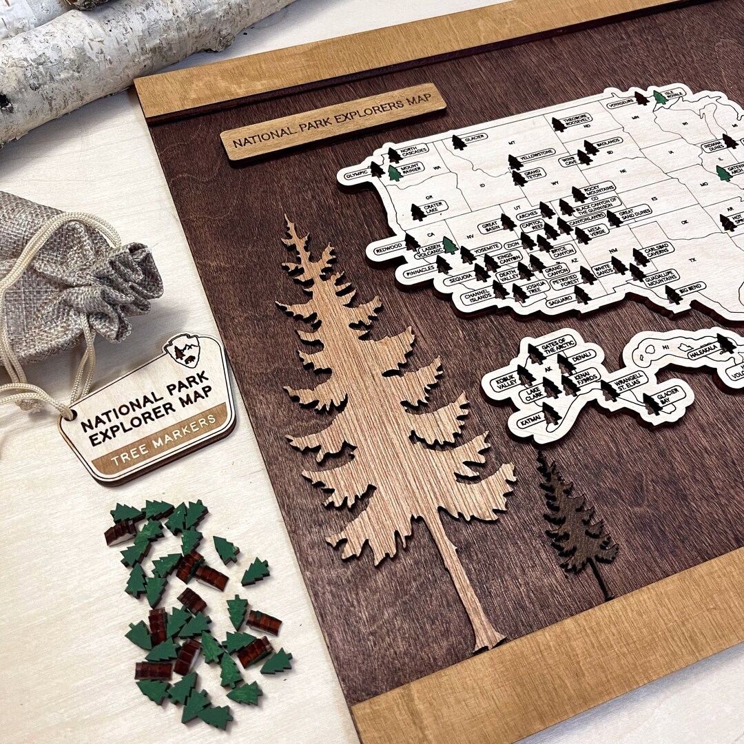 Travel Map Sign Handmade Custom National Park Travel Map Sign Gift for Hikers US Travel ...
