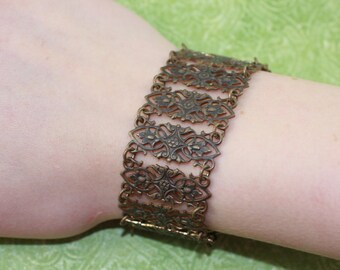 Oxidized, Natural, Vintaj Brass, Acorn Connector Bracelet