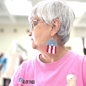 Puerto Rico Flag Macrame Earrings | Boricua Pride | Handmade | Authentic and Meaningful Gift