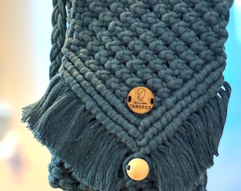 Handgemaakte groene macramé tas – Boho crossbodytas voor dames – Lichtgewicht en handgemaakt accessoire