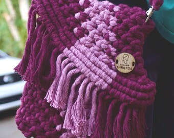 Handmade macrame cell phone bag, birthday gift for your best friend, women's travel bag