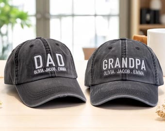 Personalized Dad Hat, Embroidered Name, Grandpa Cap, Gift for Husband
