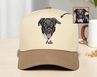 Custom Embroidered Pet Photo Hat, Personalized Dog/Cat Baseball Cap