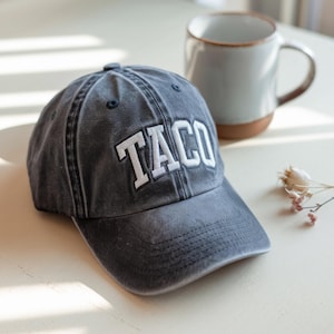 Embroidered TACO Trades Trucker Cap, Washed Hat, TACO Hat, TACO Cap
