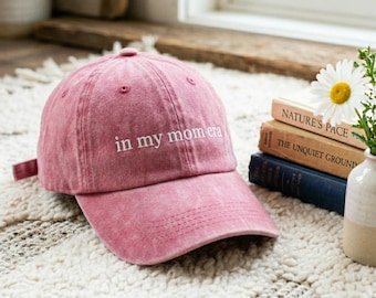 Embroidered "In My Mom Era" Washed Cotton Cap – Personalized Mama Gift