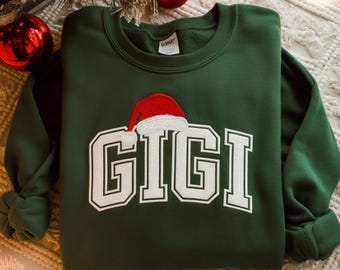 Embroidered Gigi Sweatshirt, Custom Grandma Crewneck, Christmas Gift