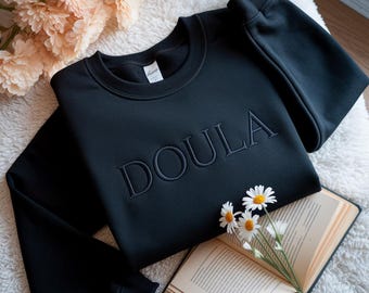 Embroidered Doula Sweatshirt, Pregnancy Gift