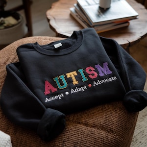 Embroidered Autism Acceptance Sweatshirt, Special Education Tee