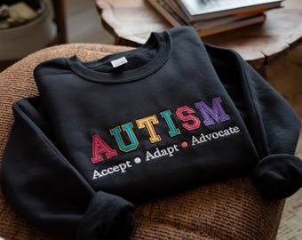 Embroidered Autism Acceptance Sweatshirt, Special Education Tee