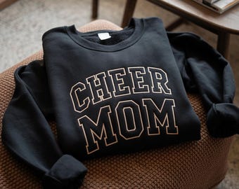 Embroidered Cheer Mom Sweatshirt: Personalized Sparkle Design
