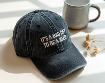 Embroidered Trucker Hat, "It's a Bad Day to be a Beer" Cotton Cap